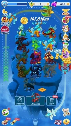 巨龙进化最佳合并闲人游戏（Dragons: Miracle Collection）